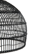 Luhu Open Weave Cane Rib Dome Pendant Lamp, Black