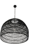 Luhu Open Weave Cane Rib Bell Pendant Lamp, Extra Large, Black