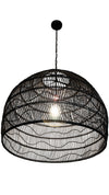 Luhu Open Weave Cane Rib Bell Pendant Lamp, Extra Large, Black