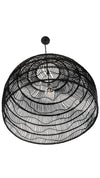 Luhu Open Weave Cane Rib Bell Pendant Lamp, Extra Large, Black