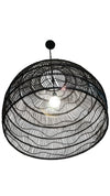 Luhu Open Weave Cane Rib Bell Pendant Lamp, Extra Large, Black