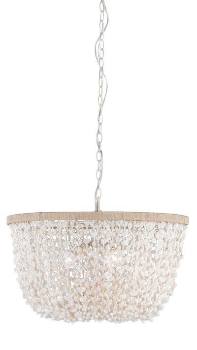 Inverted Pendant Lamp in Bubble Seashell, White