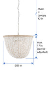 Inverted Pendant Lamp in Bubble Seashell, White