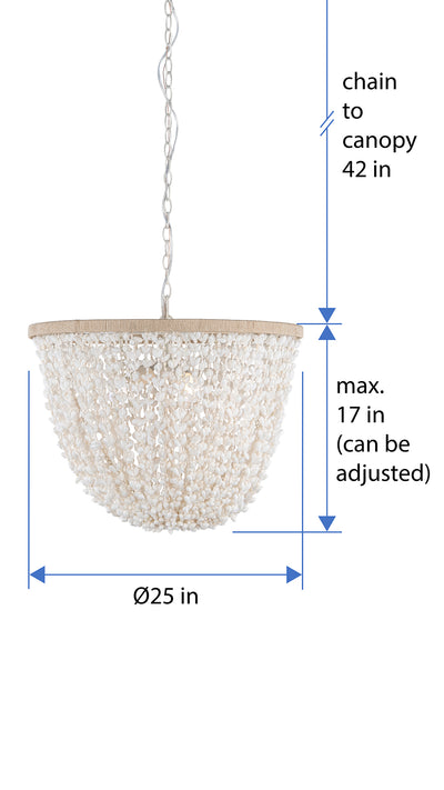 Inverted Pendant Lamp in Bubble Seashell, White