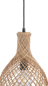 Bottle Cane Rib Open Weave Pendant Lamp, Natural