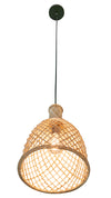 Bottle Cane Rib Open Weave Pendant Lamp, Natural