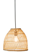 Luhu Open Weave Cane Rib Mini Bell Pendant Lamp, Natural, Small