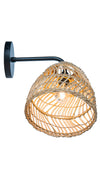 Luhu Open Weave Cane Rib Bell Sconce Wall Lamp, Natural