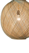 Cane Rib Ball Mesh Pendant Lamp, Natural
