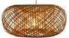 Bamboo Crisscross Pendant Lamp, Rustic Brown
