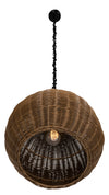 All Weather Wicker Outdoor Ball Pendant Lamp, Brown