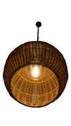 All Weather Wicker Outdoor Ball Pendant Lamp, Brown