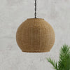 All Weather Wicker Outdoor Ball Pendant Lamp, Brown