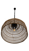 Luhu Open Weave All Weather Cane Rib Outdoor Dome Pendant Lamp