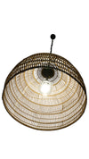 Luhu Open Weave All Weather Cane Rib Outdoor Bell Pendant Lamp