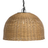 All Weather Wicker Outdoor Dome Pendant Lamp, Brown