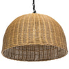 All Weather Wicker Outdoor Dome Pendant Lamp, Brown