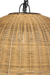 All Weather Wicker Outdoor Dome Pendant Lamp, Brown