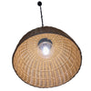 All Weather Wicker Outdoor Dome Pendant Lamp, Brown