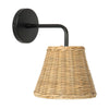 Wicker Cone Indoor Wall Sconce Natural with Black Gooseneck