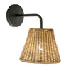 Wicker Cone Indoor Wall Sconce Natural with Black Gooseneck