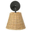 Wicker Cone Indoor Wall Sconce Natural with Black Gooseneck