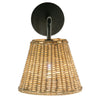 Wicker Cone Indoor Wall Sconce Natural with Black Gooseneck