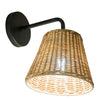 Wicker Cone Indoor Wall Sconce Natural with Black Gooseneck