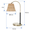 Wicker Pivot Table Lamp - Brass Base, Stylish Home Lighting