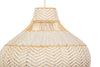 Wicker and Polyrattan Pear Shaped Zig-Zag Pendant Lamp, White, Diam 18 Inches