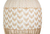 Wicker and Polyrattan Tulip Shaped Chevron Pendant Lamp, White, Diam 19.5 Inches