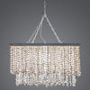 Hanging Lamp with White Clam Shell Curtain - Dining Table Lighting with Hanging Clamshells