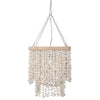 Hanging Lamp with White Clam Shell Curtain - Dining Table Lighting with Hanging Clamshells