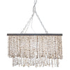 Hanging Lamp with White Clam Shell Curtain - Dining Table Lighting with Hanging Clamshells