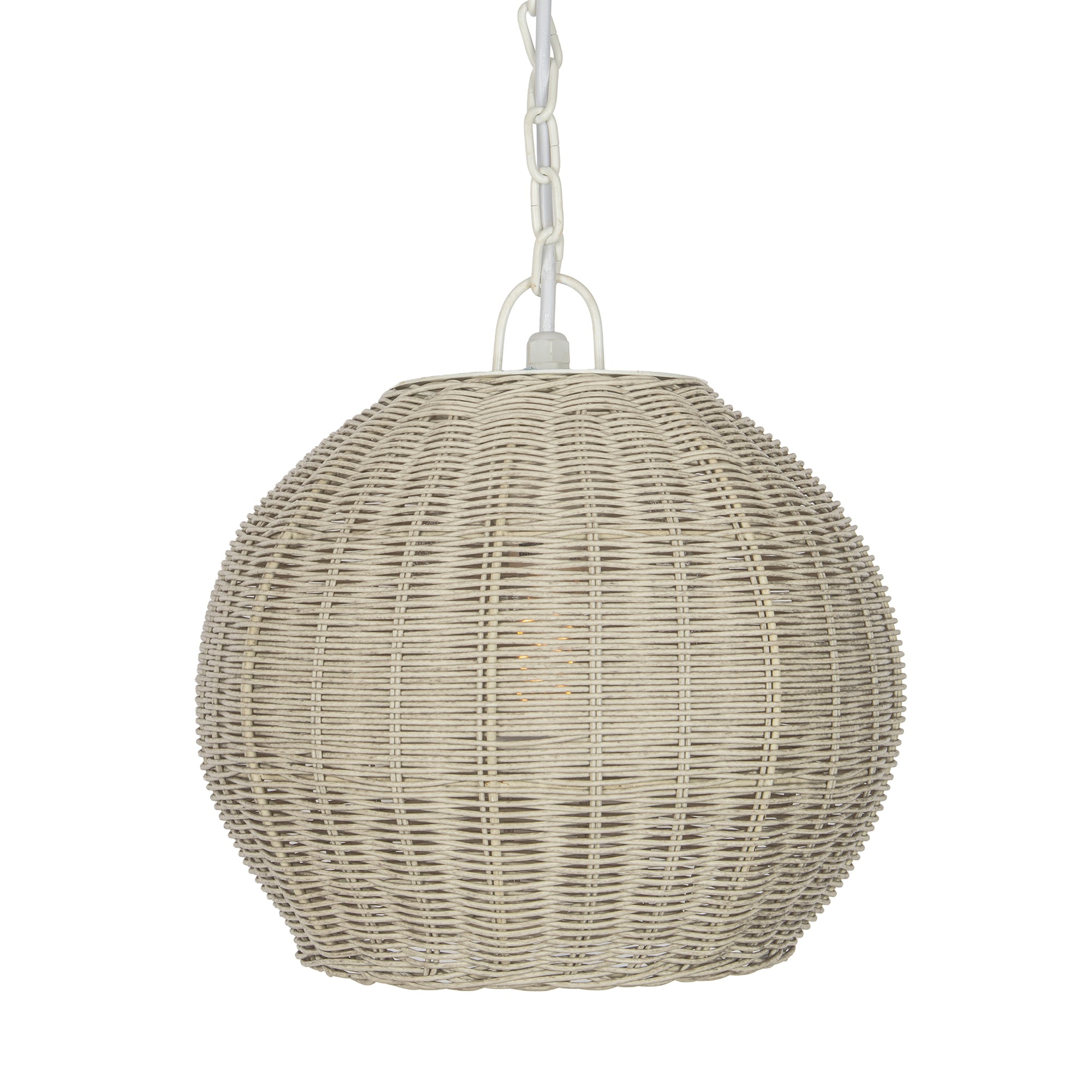 All Weather Wicker Outdoor Ball Pendant Lamp, Brown