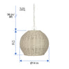 All Weather Wicker Outdoor Ball Pendant Lamp, Brown
