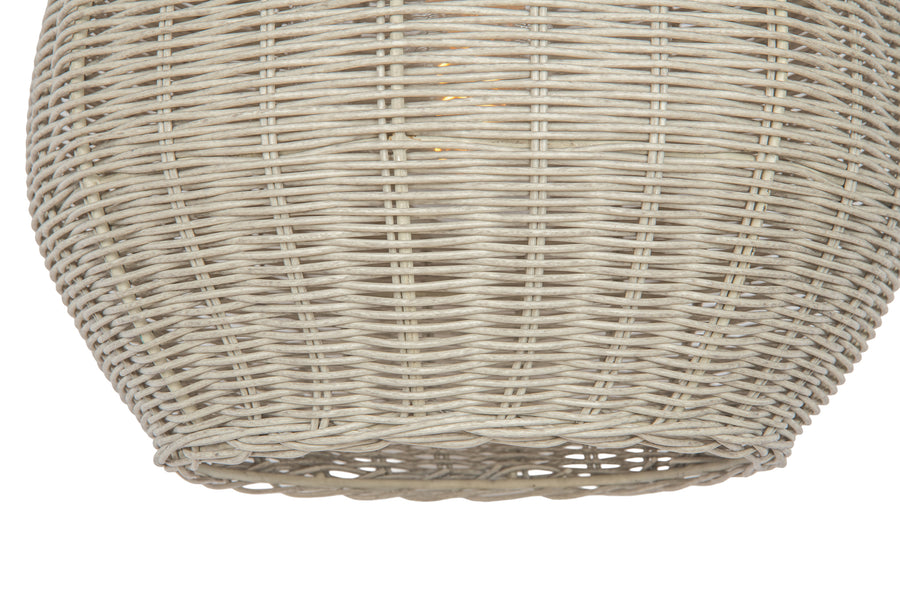 All Weather Wicker Outdoor Ball Pendant Lamp, Brown