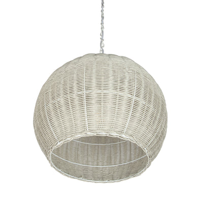 All Weather Wicker Outdoor Ball Pendant Lamp, Brown