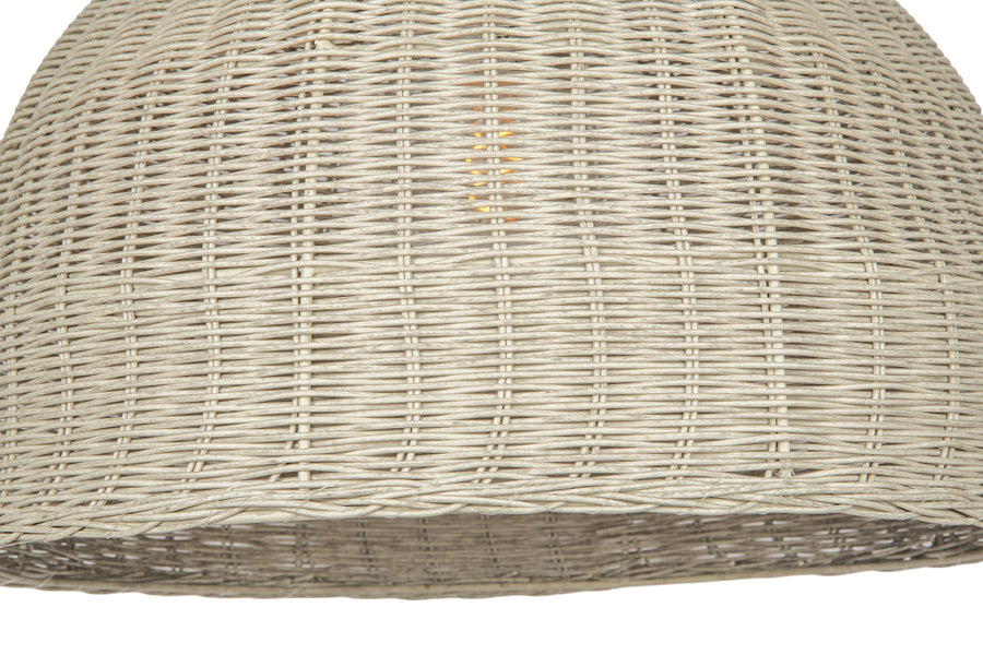 All Weather Wicker Outdoor Dome Pendant Lamp, Brown