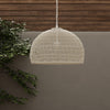 Luhu Open Weave All Weather Cane Rib Outdoor Bell Pendant Lamp