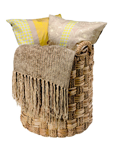 Round Braided Seagrass Basket, Natural