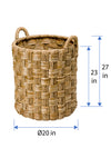 Kouboo Natural Round Braided Seagrass Basket Frontview