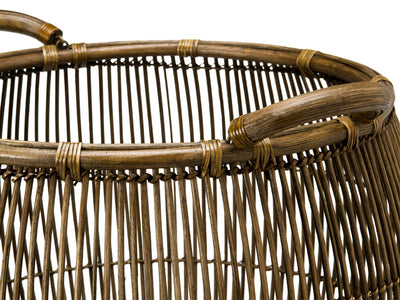 Open Weave Rattan Bulging Basket