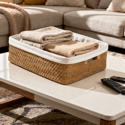 Laguna Rattan Shelf Basket with Liner
