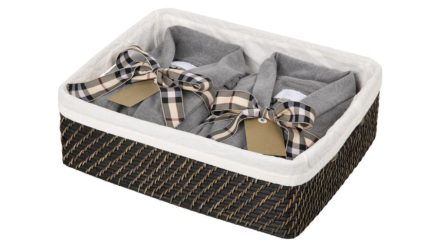 Honey Brown Wicker Shelf Basket With A Liner