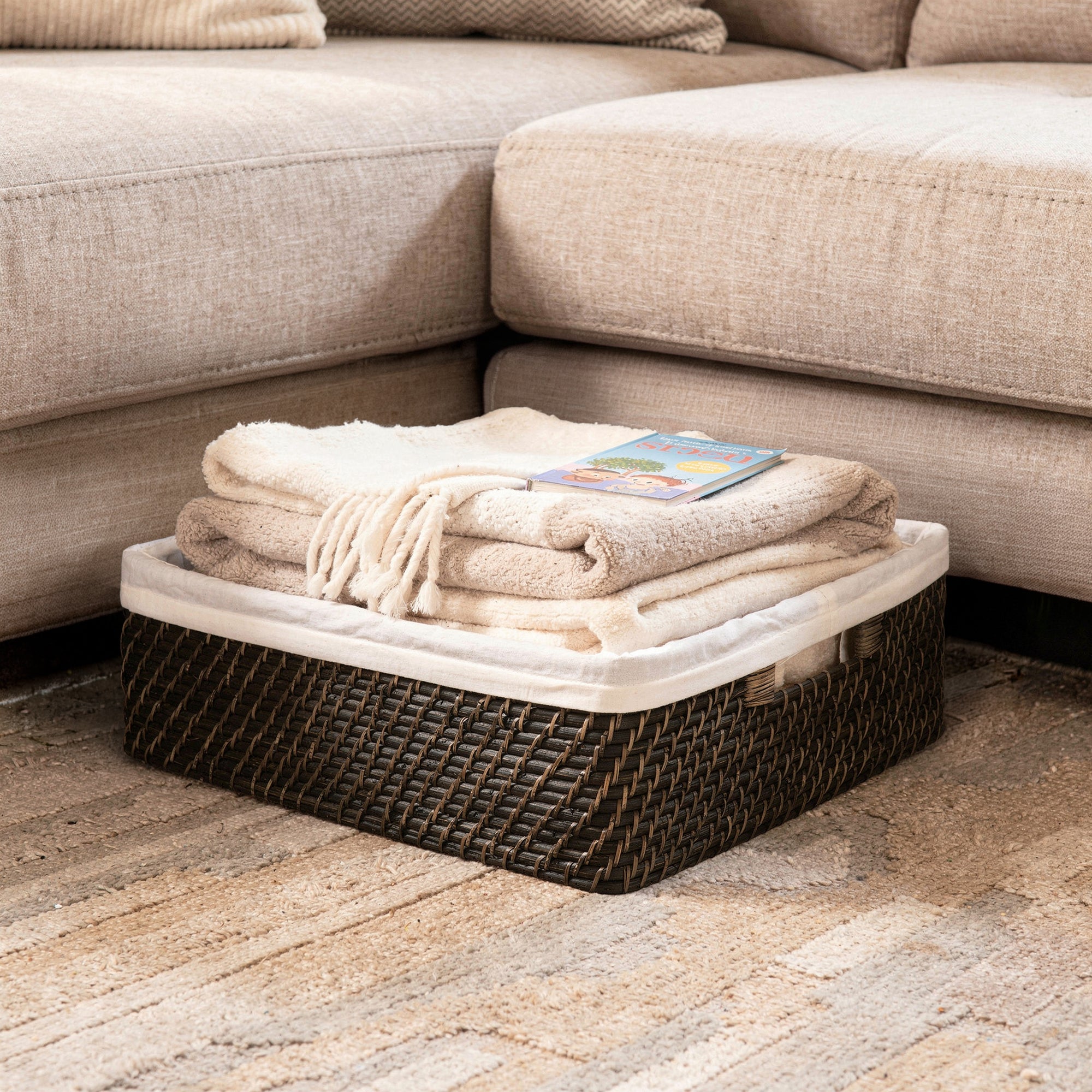 Laguna Rattan Shelf Basket with Liner