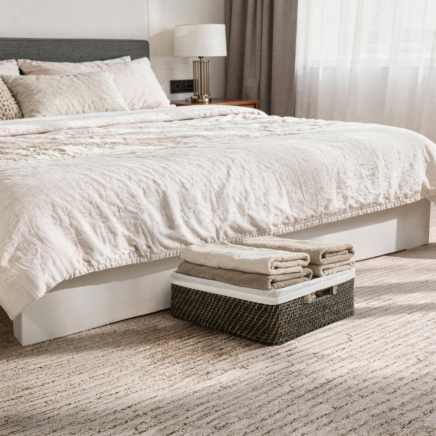 Honey Brown Wicker Shelf Basket With A Liner