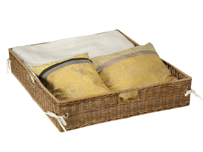 Wicker Under Bed Basket with Liner & Cover