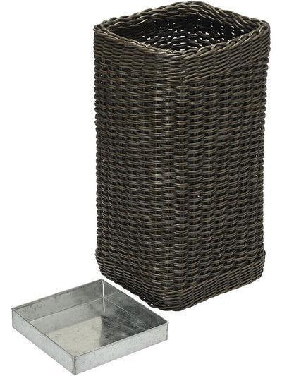 Wicker Umbrella Stand with Water Catch