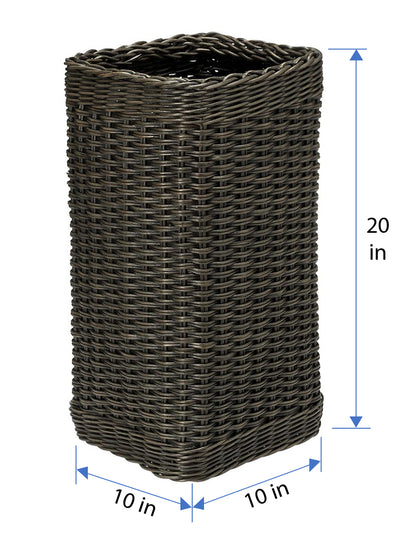 Wicker Umbrella Stand with Water Catch